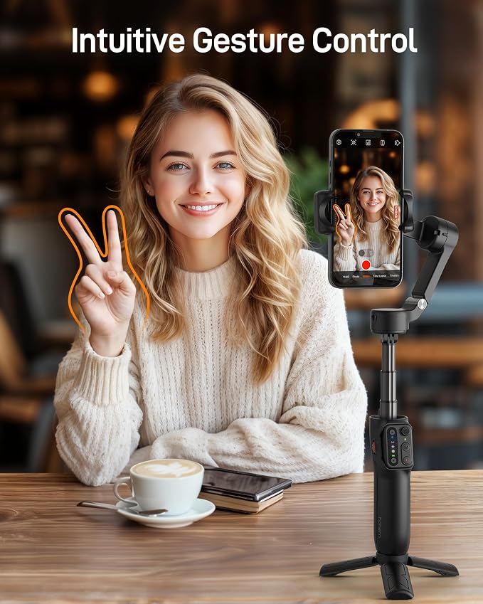 hohem iSteady X3 SE Plus 3-Axis Gimbal Stabilizer for iPhone & Android | Detachable Remote, iSteady 8.0 Anti-Shake, 8" Extension Rod, Foldable 0.85lb Design, Hohem Joy App, 11H Battery - Image 6