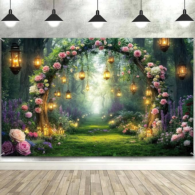 15x10ft Purple Flower Wedding Photography Backdrop Lavender Floral Wedding Bridal Photography Backdrop Anniversary Birthday Baby Shower Girl Party Banner Photo Booth Props Background Wall Decor - Image 6