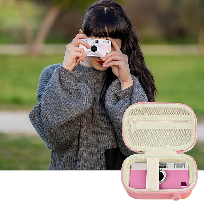 Leayjeen Hard EVA Case for KODAK EKTAR H35 H35N Film Camera - Pink | Compatible with KODAK Ultra F9/M35/M38/RETO/Paper Shoot 35mm Camera, EVA Hard Shell, Fits Film Rolls (Case Only) - Image 7