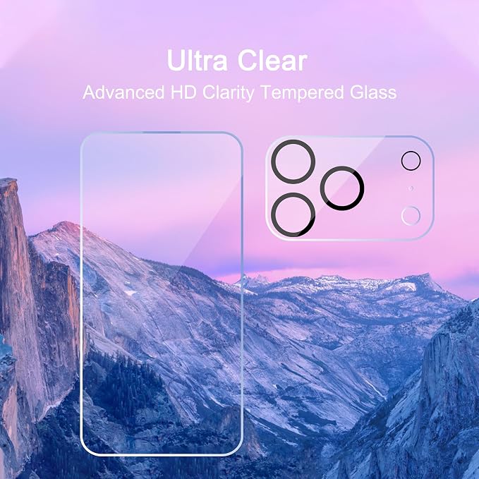 Ailun Screen Protector + Camera Lens Protector for iPhone 17 Pro, 3+3 Pack | 6.3 inch, Installation Frame, Sensor Protection, Dynamic Island Compatible, Tempered Glass, Case Friendly - Image 3