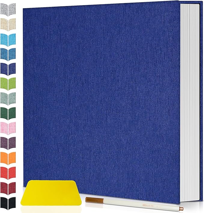 Artfeel Photo Album Self Adhesive Scrapbook,60 Pages Large Photo Book for 4x6,5x7,8x10 Pictures,DIY Album for Baby Wedding Family Travel Birthday,with Metallic Pen and Scraper by Artfeel