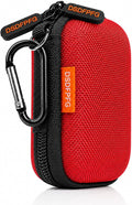 Mini Small Hard Shell Earbud Case, Red Rectangle Carrying Zipper IEMs Pouch | for Apple Airpods, Earpods, Samsung Galaxy Buds, Wired Wireless Earbuds, Earplugs, In Ear Monitor, USB Cable, Flash Drive by CoolteeProvider