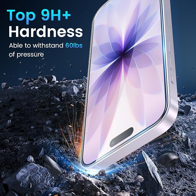 Fotbor Compatible with 3 Pack iPhone 17 Screen Protector With 1 Set Camera Lens Protector, 2025 Upgrade 9H+ Premium Tempered Glass, Easy Installation Kits, 6.3 inch - Image 2