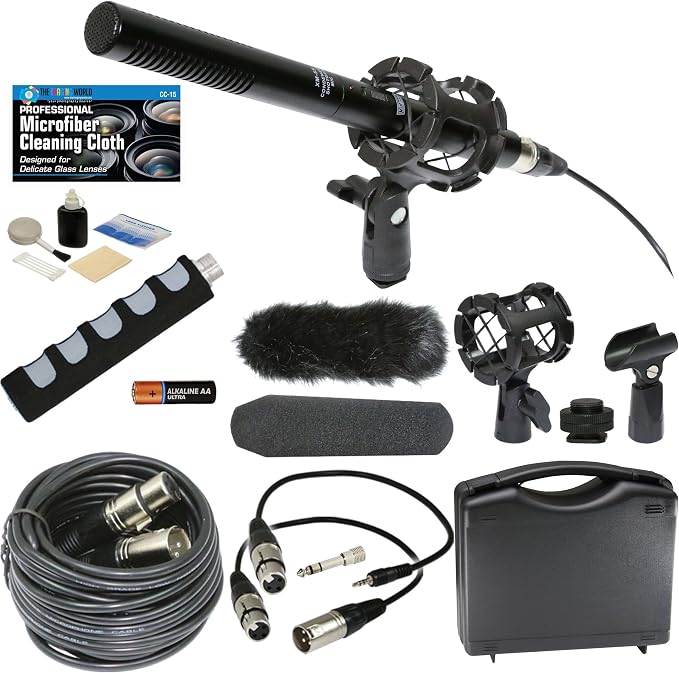 Professional Advanced Broadcast Microphone and accessories Kit for For Interviews, Film Shoots and Promo Videos, Mounts to Stand, Pole, Tripod, or Camera by The+Imaging+World