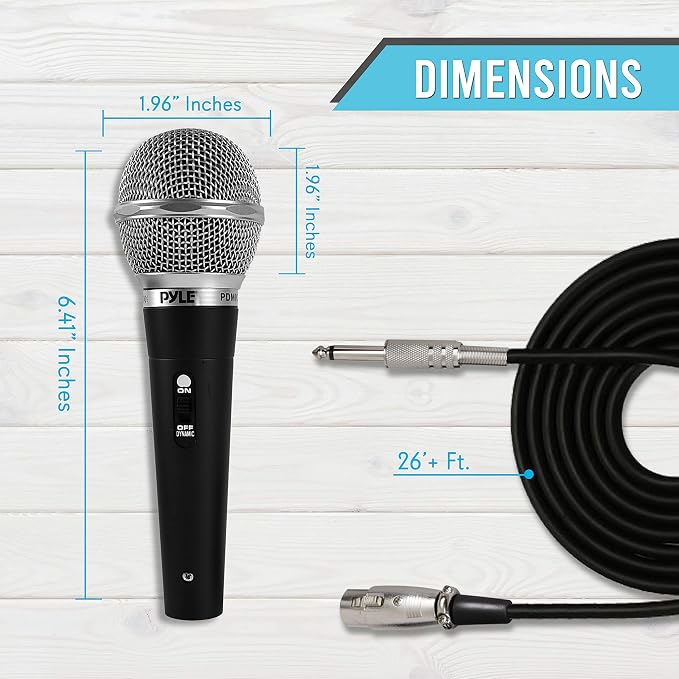 Pyle 3 Piece Professional Dynamic Microphone Kit Cardioid Unidirectional Vocal Handheld MIC with Hard Carry Case,Bag,Holder/Clip & 26ft XLR Audio Cable to 1/4'' Connection(PDMICKT34),Black (Pack of 6) - Image 2
