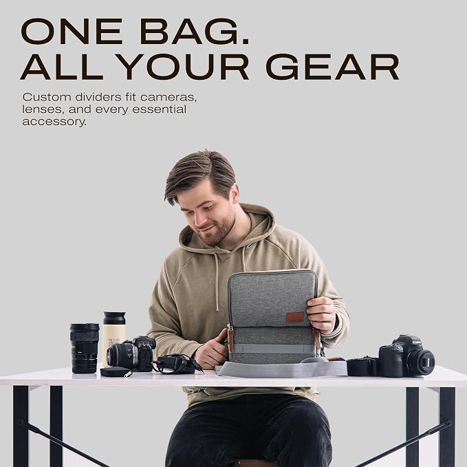 Camera Bag for Digital DSLR SLR, Protection, Waterproof Mirrorless Small Camera Bag, Camera Lens Case, Travel Organizer Camera Insert for Backpack, Gray Color - Image 5
