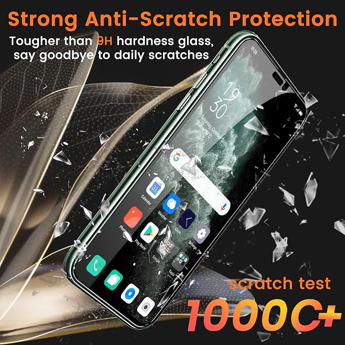 Lesakit 3+3 Pack Privacy Screen Protector for iPhone 11 Pro Max 6.5-Inch with 3 Pack Camera Lens Protector, Anti Spy Tempered Glass Film 9H Hardness Bubble Free Case Friendly - Image 4