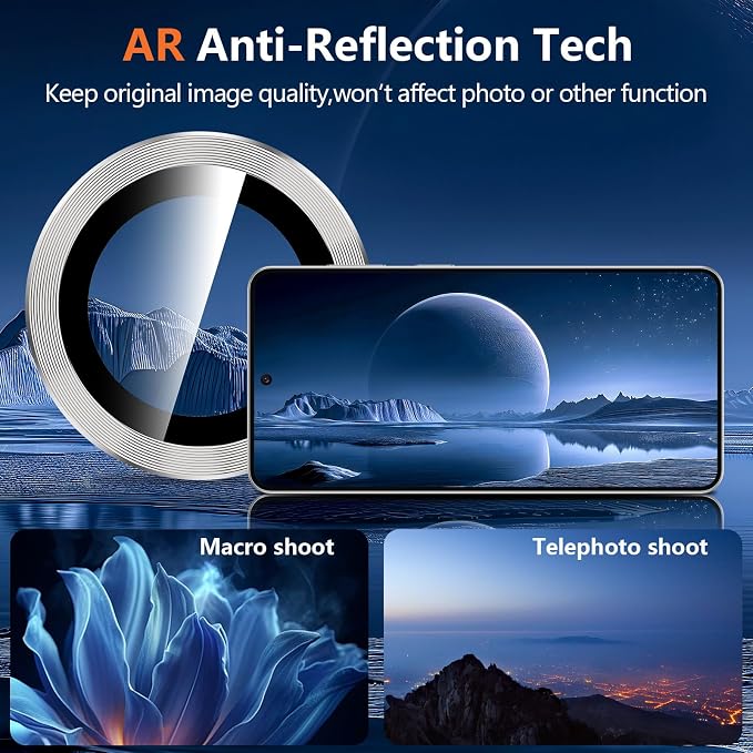 for Samsung Galaxy S26 Plus Camera Lens Protector, Individual Metal Ring Tempered Glass Lens Cover, [Strong Adsorption] Scratch Resistant Ultra-Thin HD Clear Lens Cover, 1 Set-Gray - Image 3