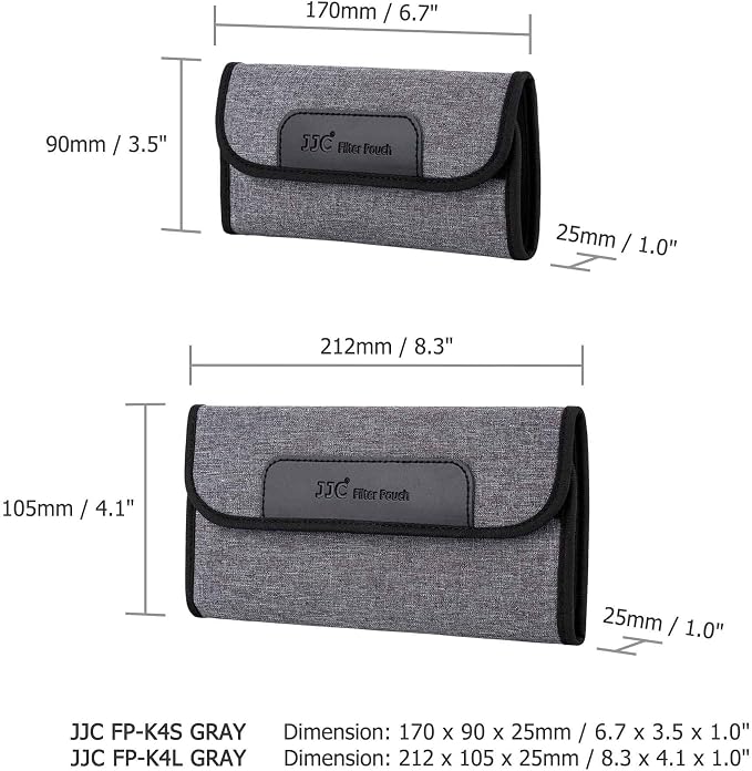 JJC 4-Pocket Lens Filter Pouch Case, Wallet for Circular Filters up to 58mm | Padded Folding Filter Bag, Hoop & Loop Closure, Durable Polyester Material, Handy Size 6.7x3.5x1.0", Compact to Travel - Image 7
