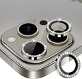 for iPhone 15 Pro/15 Pro Max Camera Lens Protector Diamond, Gray | Individual Metal, 9H Hardness, Scratch Resistant, Shockproof, Drop Protection, Case Friendly, Stylish Accessories by Xfilm
