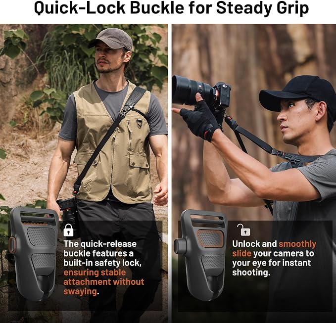 PGYTECH Camera Strap Pro, Heavy Duty Single Camera Harness w Underarm Strap | Professional Camera Shoulder Strap w QR, Leather Ergonomic Padded Neck Strap for DSLR/Mirrorless for Photographers, Green - Image 4