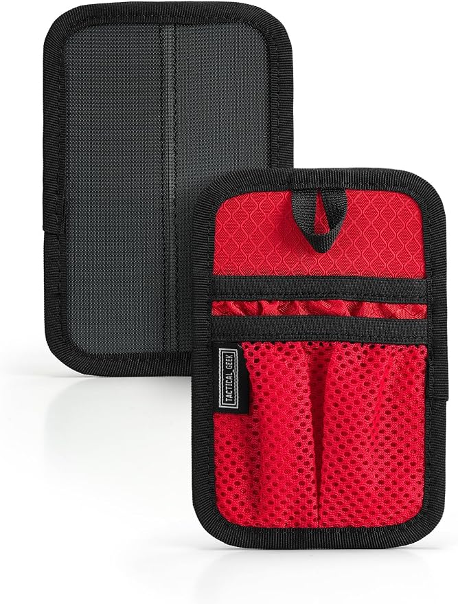 TACTICAL_GEEK TCM4 Mini EDC Organizer Board, Backpack Accessories with Smooth Hook Back Panel, Utility Admin Bag Insert Panel Modular Organizer with Open Pocket & Mesh Pocket (Red) - Image 8