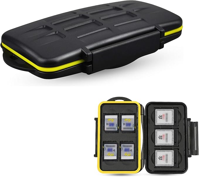 JJC 7 Slots Memory Card Case Holder for 3 XQD/Cfexpress Type-B & 4 SD Cards | Card Box Organizer, Water-Resistant, Shockproof, Nikon Z8 Z9 Z6III Z6II Z7II Z6 Z7 D850 D500 D4 D5 D6 Fuji XH2 XH2S GFX100 II by JJC