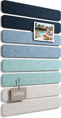 Fluxynara 13" x 2" Felt Wall Panels, Ocean Gradient | 8-Pack Includes 50 Push Pins and Adhesive Tabs for Photos, Notes and Decor in Bedroom Doors, Home Office or Studios by FLUXYNARA