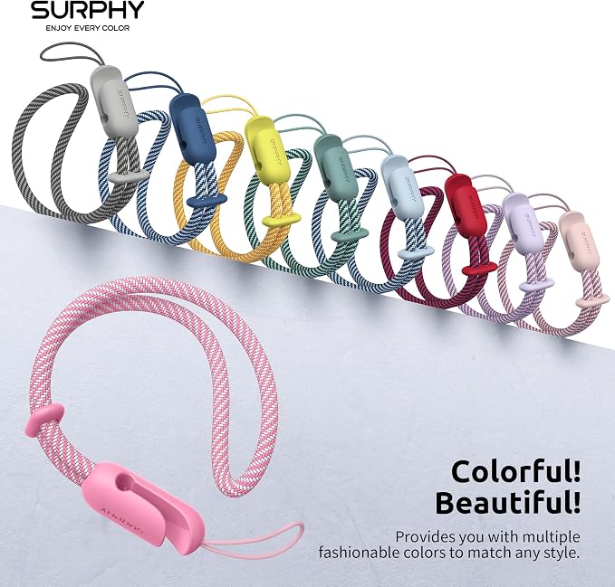 SURPHY 2 Pack Phone Lanyard, Phone Wrist Strap for Case, Camera Wrist Strap | Ultra-Light 2-Color Braided Phone Strap, Cellphone Charm Strap, Anti-Lost Wrist Lanyard for Women and Men, Rose Pink Lilac - Image 7