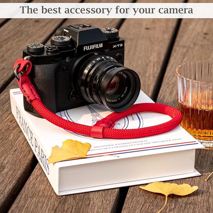 VOVMOEYA Rope Camera Wrist Strap,Camera Hand Strap Compatible with A6400 A6000 A7 IV,for Fujifilm X100V for Nikon Zf Z30 for Canon EOS R6 R7 R8 R10 Camera Wrist Straps for dslr - Red - Image 4