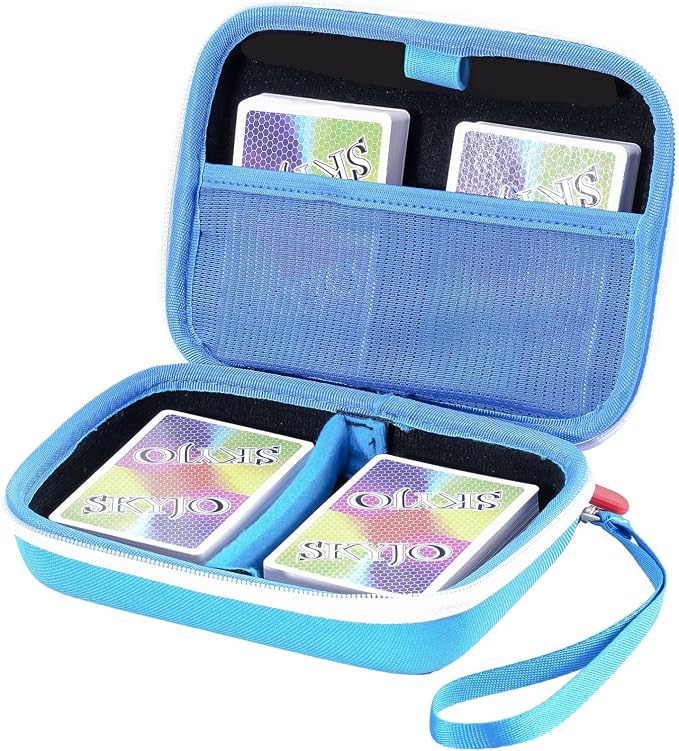 ProCase Hard Playing Card Game Carrying Case, Holds 300+ Cards -Blue | Travel Storage Box, Compatible with UNO, Five Crowns, SKYJO, PlayMonster and More Card Games, Case Only by ProCase