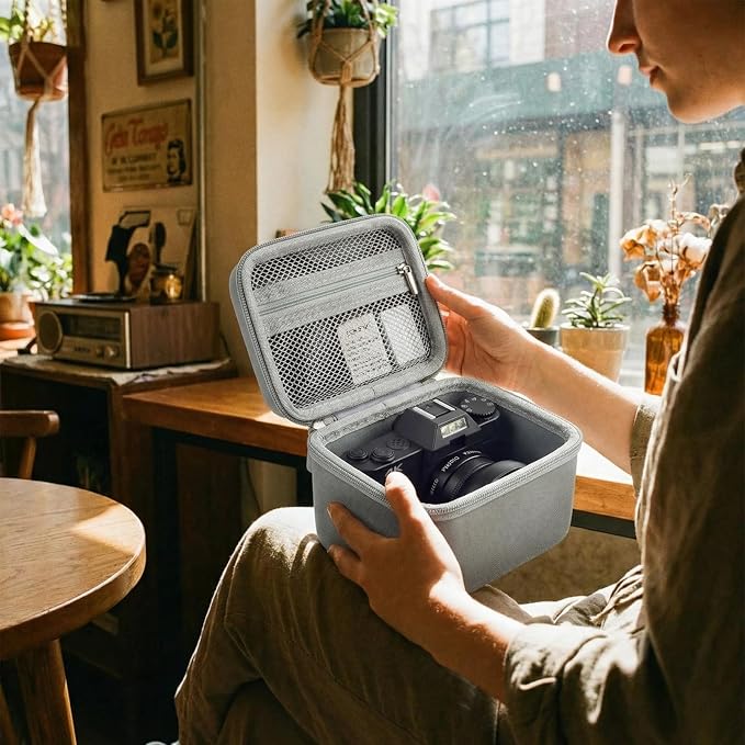 Comecase Vlogging Camera Case for Duluvulu/for VJIANGER 4K Digital Cameras | Mesh Pocket for Charging Cables and Batteries, Travel Storage for Vloggers, Parties and Camping (Grey) - Case Only - Image 8