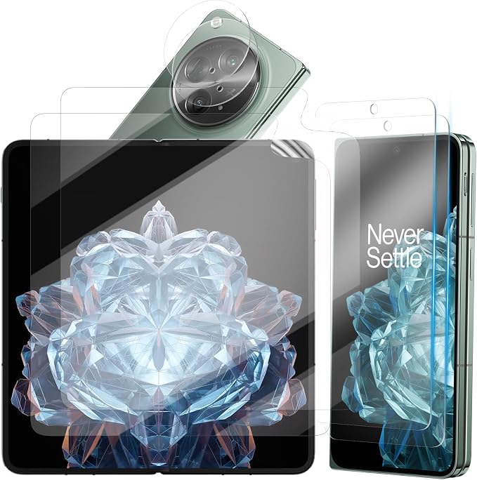 2 Pack for OnePlus Open Screen Protector | 2 Pack Camera Lens Protector, Support Fingerprint Unlock, Touch Sensitive, Anti-Scratch, Case Friendly by Unknown