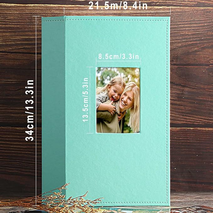 Ywlake Photo Album 4x6 300 Pockets, Leather Photo Albums Holds 300 Horizontal Only Pictures Teal - Image 4