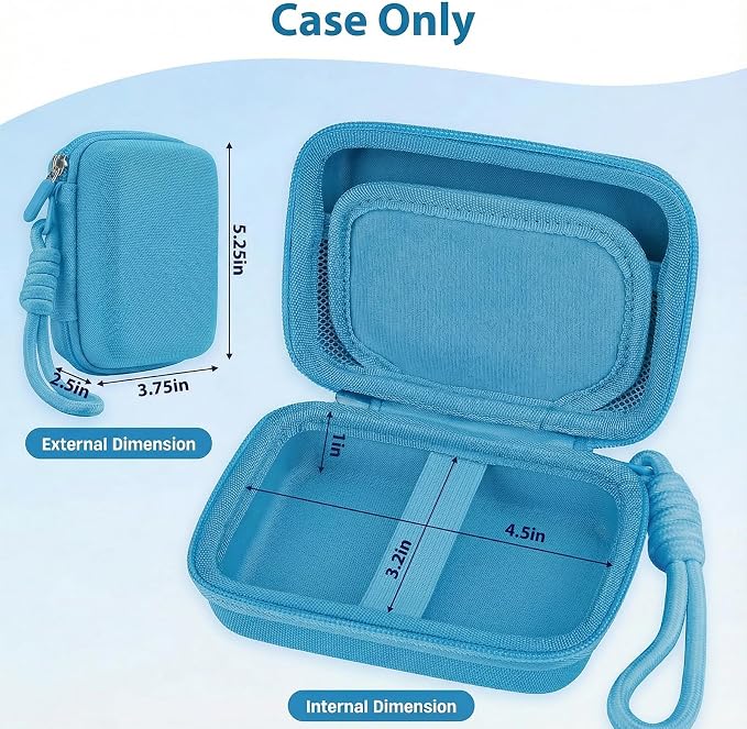 Digital Camera Case for CAMKORY/KODAK PIXPRO FZ45/FZ55/Canon IXUS 285 HS/AbergBest/Sony DSCW800/DSCW830 - Small Travel Compact Camera Holder with Mesh Pocket for SD Card & Accessories (Sky Blue) - Image 4