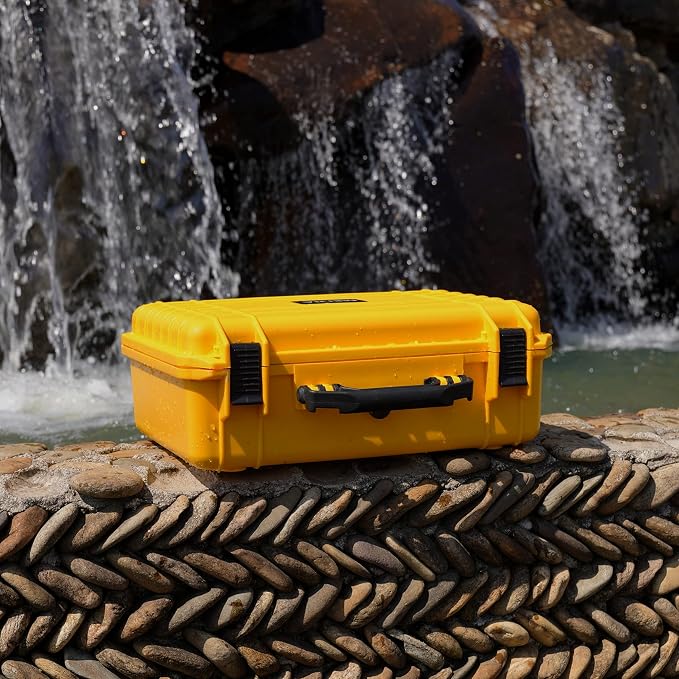 MEIJIA All Weather IP67 Waterproof Hard Camera Case,Hard Protective Case,Hard Case with Customizable Foam,Fit Use of Drones,Camera,Equipments,Pistols(Yellow,18.5 x14.06x6.93inches) - Image 7