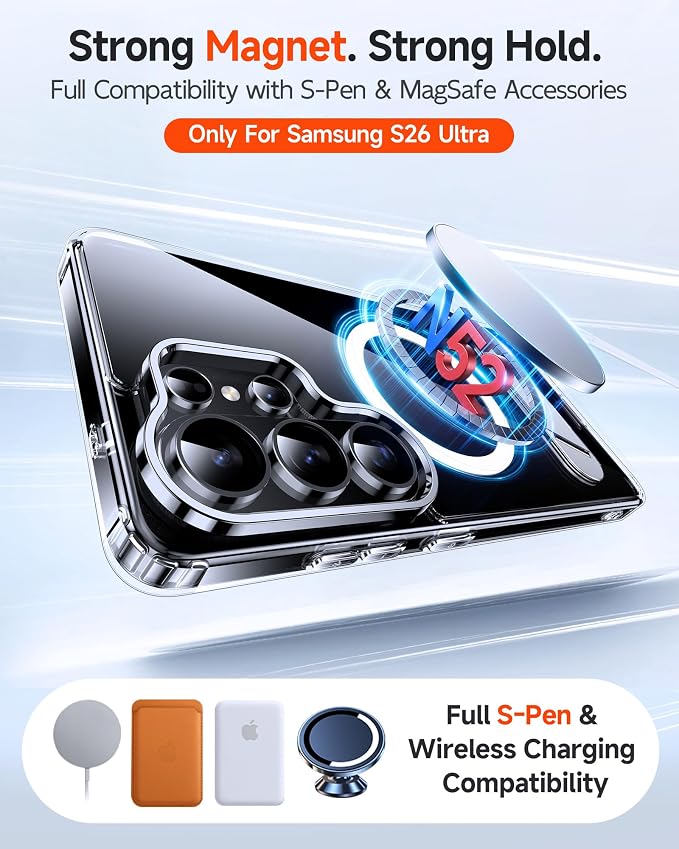 LeYi for Samsung Galaxy-S26-Ultra Case with Stand: for Magsafe Funda para s 26 s26ultra Phone Cover Clear Rugged Slim Fit Heavy Duty Women Magnetic Metal Kickstand Military Grade Samsungs26 Ultra - Image 4