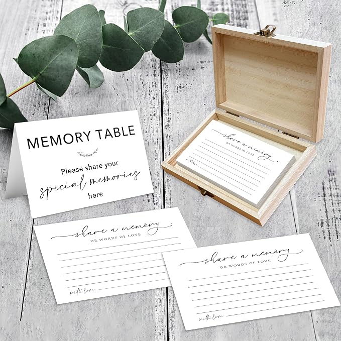 Share A Memory Card for Celebration Of Life - 50 Pcs Memorial Cards, Memory Box for Graduation Wedding, Funeral Keepsake for Celebration Of Life Decorations -A08 - Image 3