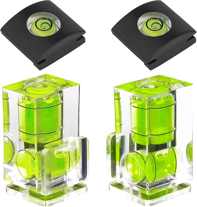 Hot Shoe Level, 4Pack ChromLives Shoe Bubble Level Camera Hot Shoe Cover 2 Axis Bubble Spirit Level Compatible with DSLR Film Camera Canon Nikon Olympus,Combo Pack - 2 Axis and 1 Axis by ChromLives