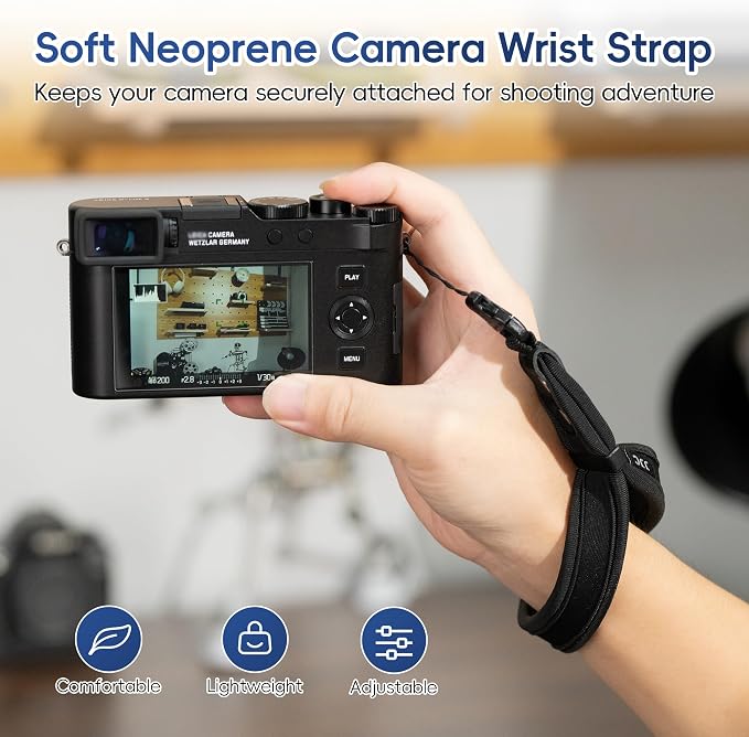 JJC Soft Neoprene Camera Wrist Strap for Compact Cameras with Quick Release | for Ricoh GR IV GR IIIx GR III HDF Monochrome Canon G7X Mark III II G9X Mark II Fujifilm X100VI Sony ZV-1 ZV-1F RX100 VI V IV - Image 2