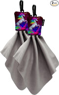 SPUDZ Classic Microfiber Lens Cleaner – Clip-On Pouch, Washable – for Binoculars, Scopes, Glasses, Screens | Classic | Vibrant Unicorn, 6 x 6 Inch (2-Pack) by SPUDZ