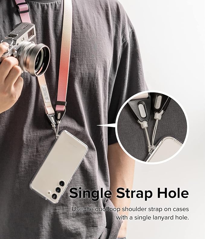 Ringke Phone Lanyard for iPhone 17 Pro Max and Most Smartphones [One-Touch Buckle] Shoulder Strap Adjustable Sturdy Universal Phone Crossbody Neck Lanyard for Travel Essentials - Aloha Sunset - Image 7