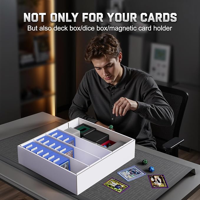 ZLCA 5 Row Trading Card Storage Box, 4000+ Standard Card 900+ Top Loader | Cardboard Storage Box with 30 Dividers, Bulk Card Storage Box for MTG TCG PTCG Sports Card - Image 4
