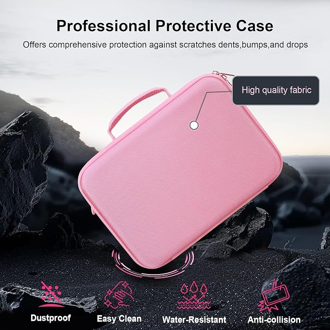 RAIALL Case for Canon EOS Rebel T7/R50/R100/Sony/Nikon D7500 Camera, Pink | for R50V/R8/R10/RP/R7/R6 Mark II/R5 DSLR SLR, Lens, Tripod, Hard Protective Travel Bag with a Shoulder Strap and 5 Dividers - Image 8