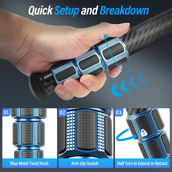 SIRUI AM-324 Carbon Fiber Camera Tripod 57", 32mm Tube, Max 20KG | 4-Section Legs, DSLR, Mirrorless Camera, Compact Design, Lightweight, Stable Support, Travel, Outdoor Photography - Image 6