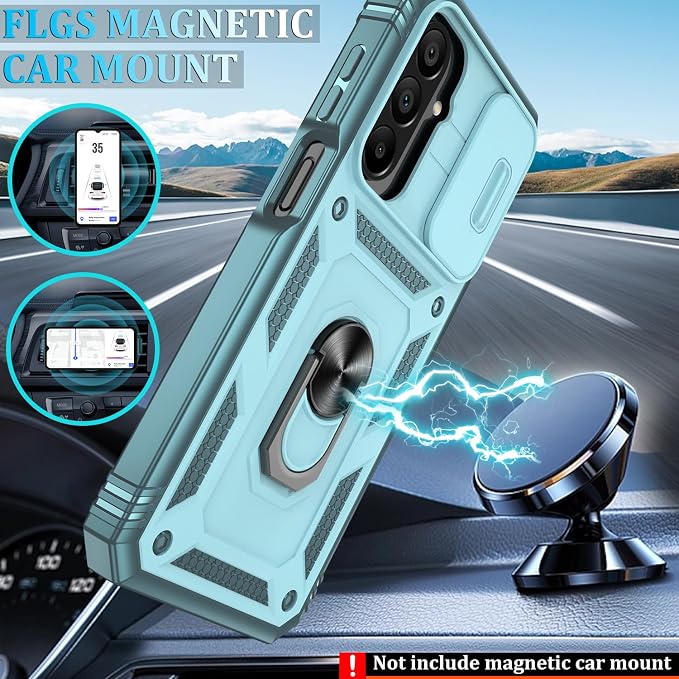 Gritup for Galaxy A26 Phone Case: Samsung-A26-Phone Case with Screen Protector*2 | Magnetic Stand & Slide Camera Cover, Shock Proof Military-Grade para Galaxy A 26 Cover, Green - Image 6