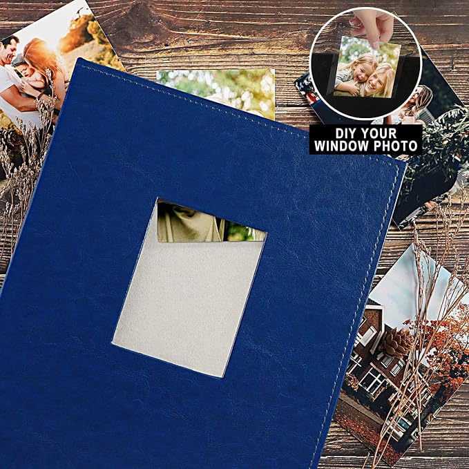 Ywlake Photo Album 4x6 400 Pockets, Leather Photo Albums Holds 400 Vertical Pictures Only Blue - Image 4
