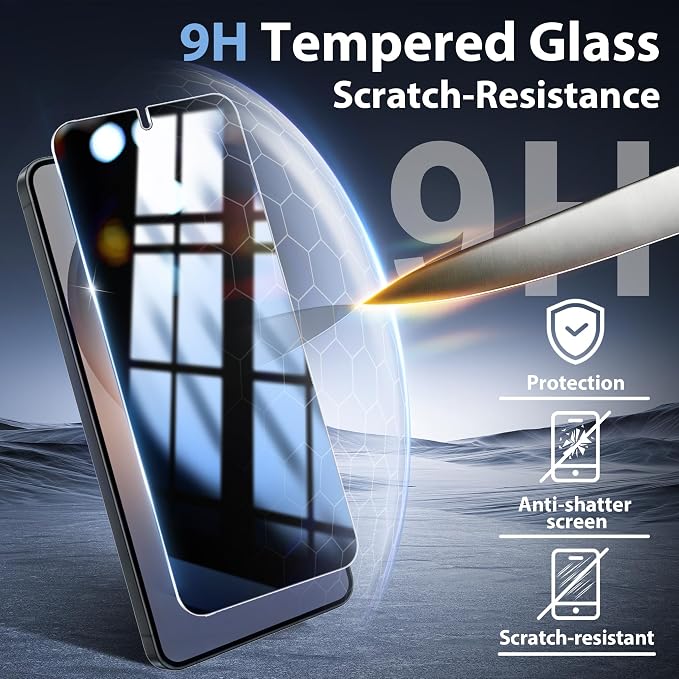 2+2 Pack for Samsung Galaxy S26 Plus / S26+ Privacy Screen Protector | Ultrasonic Fingerprint Unlocking, Easy installation, Anti Spy, 9H Hardness Glass, Camera Lens Protector - Image 4