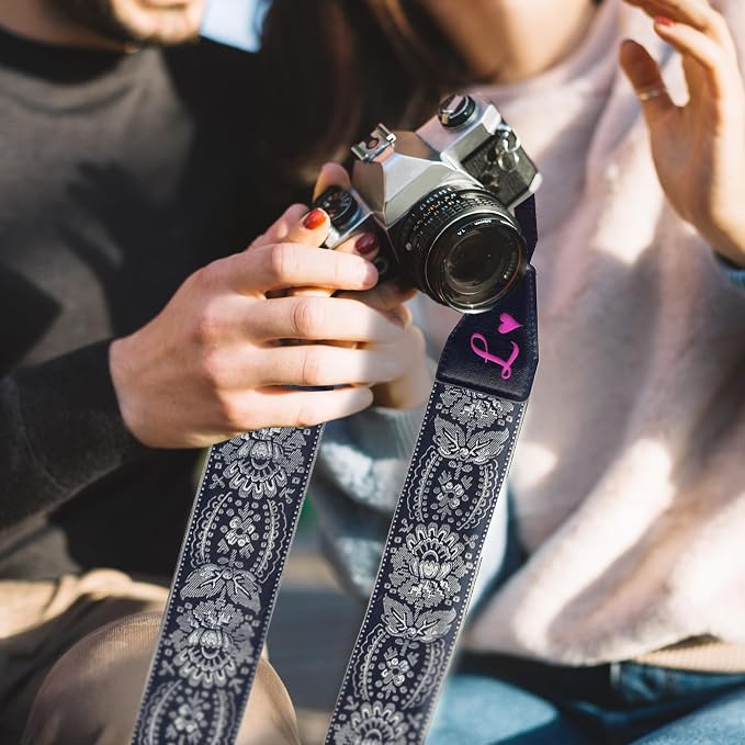 Art Tribute Camera Strap Personalized With Name - Shoulder, Crossbody & Neck Camera Strap for Photographers, Fits All Cameras, Canon Nikon Sony Fujifilm, Padded Strap W/Quick Release & Leather Ends - Image 4