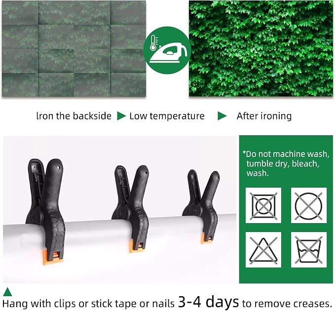 10x6.5 Ft Green Leaves Photography Backdrops Large Polyester Fabric Leaf Green Vertical Texture Backdrop for Birthday Party Christmas Decoration Photo Booth Prop Banner - Image 5