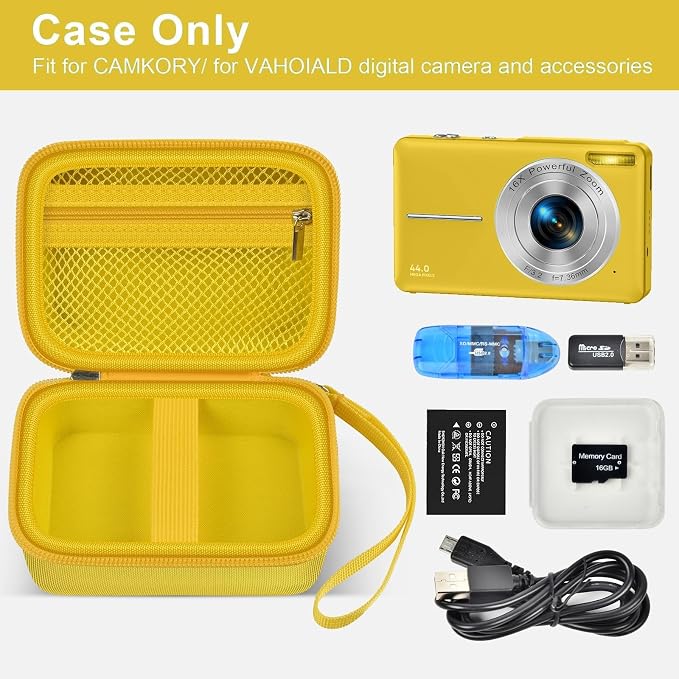ALKOO Digital Camera Case for CAMKORY, Camera Pouch for KODAK Pixpro -Yellow - Image 2