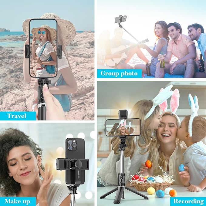 Portable 41 Inch Selfie Stick Phone Tripod with Wireless Remote Extendable Tripod Stand 360 Rotation Compatible with iPhone 17 16 15 14 13 12 11 pro Xs Max Xr X Plus, Android Samsung Smartphone - Image 8