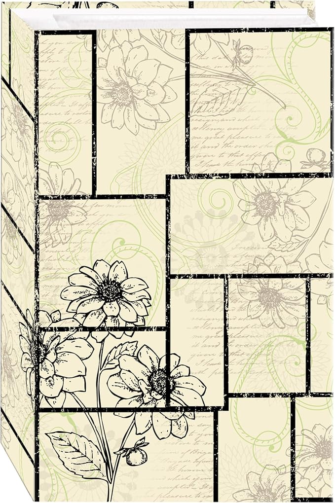 3-Ring Photo Album 504 Pockets Hold 4x6 Photos, Floral Panes Design by PioneerPhotoAlbums
