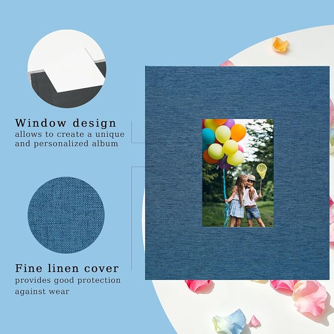 Photo Album 8x10, Pack of 2 Linen Picture Book, 26-Page Album Holds 52 Photos Art Presentation Folder for Picture or Certificates Storage - Image 2