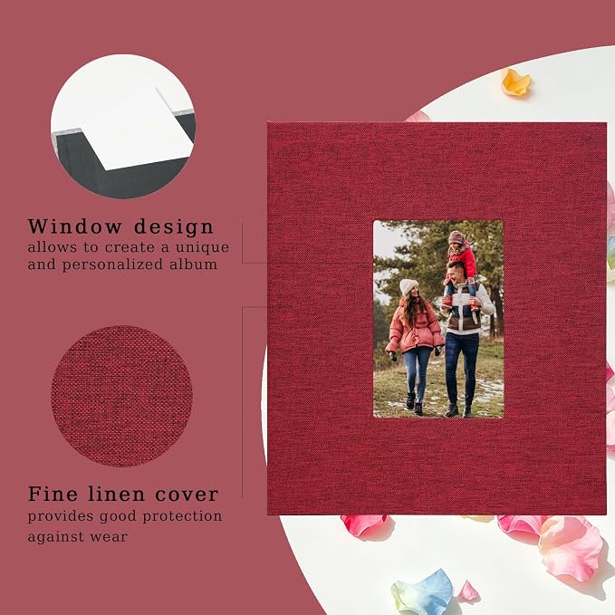Photo Album 8x10, Pack of 2 Linen Picture Book, 26-Page Album Holds 52 Photos Art Presentation Folder for Picture or Certificates Storage - Image 2