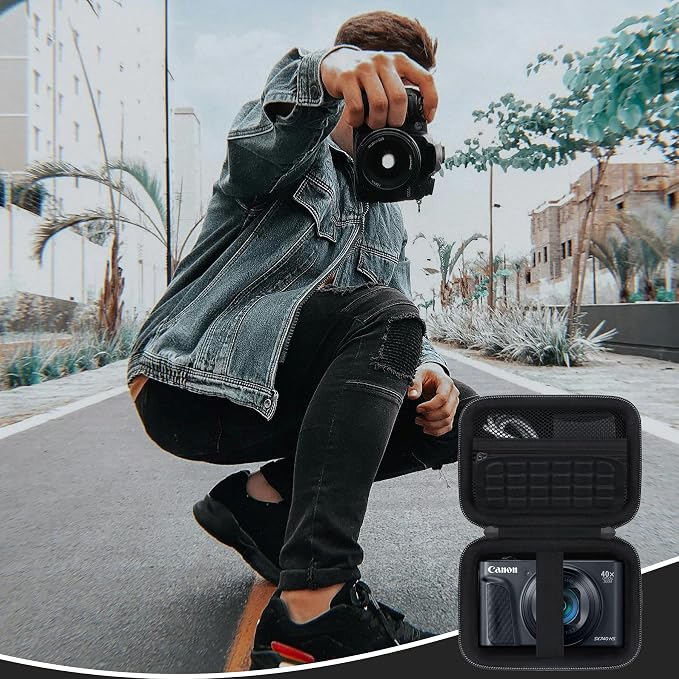 Carrying Case for Canon PowerShot SX740 HS, SX730 HS Camera, Black | SX720 HS, SX620 HS, G7 X Mark III, G7 X Mark II Digital Camera, Storage Holder Travel Bag with Mesh Pocket for Battery Pack - Image 7