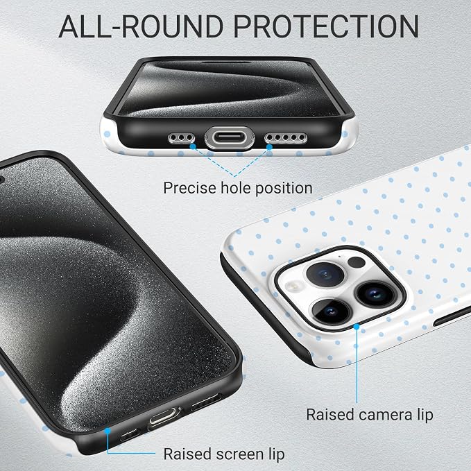 TPU Phone Case for iPhone 14 Pro Max, MagSafe Wireless Charging Compatible, Shockproof Slim Fit Protective Cover with Anti-Yellowing & Raised Camera Protection (Polka dot 3, iPhone 14 Pro Max) - Image 3