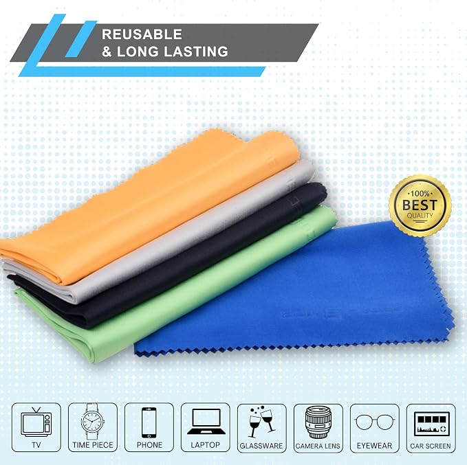 Eco-Fused Microfiber Cleaning Cloth - 12x12 Inch Microfiber Cloth - Pack of 20 Large Cleaning Cloths - Microfiber Cleaning Cloth for Electronics and Monitors - Image 4