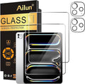 Ailun Screen Protector+Camera Lens Protector for iPad Pro 13 Inch, 2+2 Pack | 2025/2024 [8th/7th Generation,M5/M4], Tempered Glass, Case Friendly, Face ID Apple Pencil Compatible by Ailun