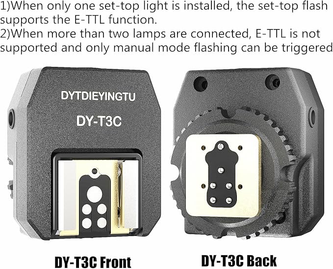 DY-T3C for Canon Camera Flash Hot Shoe Adapter Mount Top-Mounted Expansion Accessory: Multi-Flash synchronous Shooting with Cable Converter (DY-T3C 1PCS + PC Cable 1PCS) - Image 5